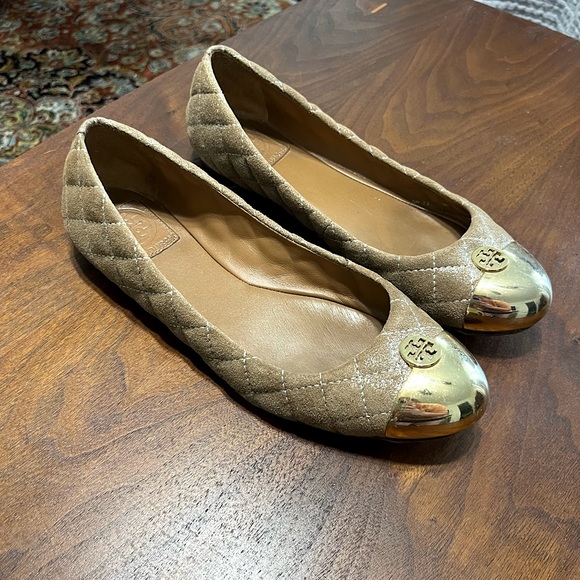 Tory Burch Shoes - Tory Burch Kaitlyn Ballet Flat, Metallic Gold